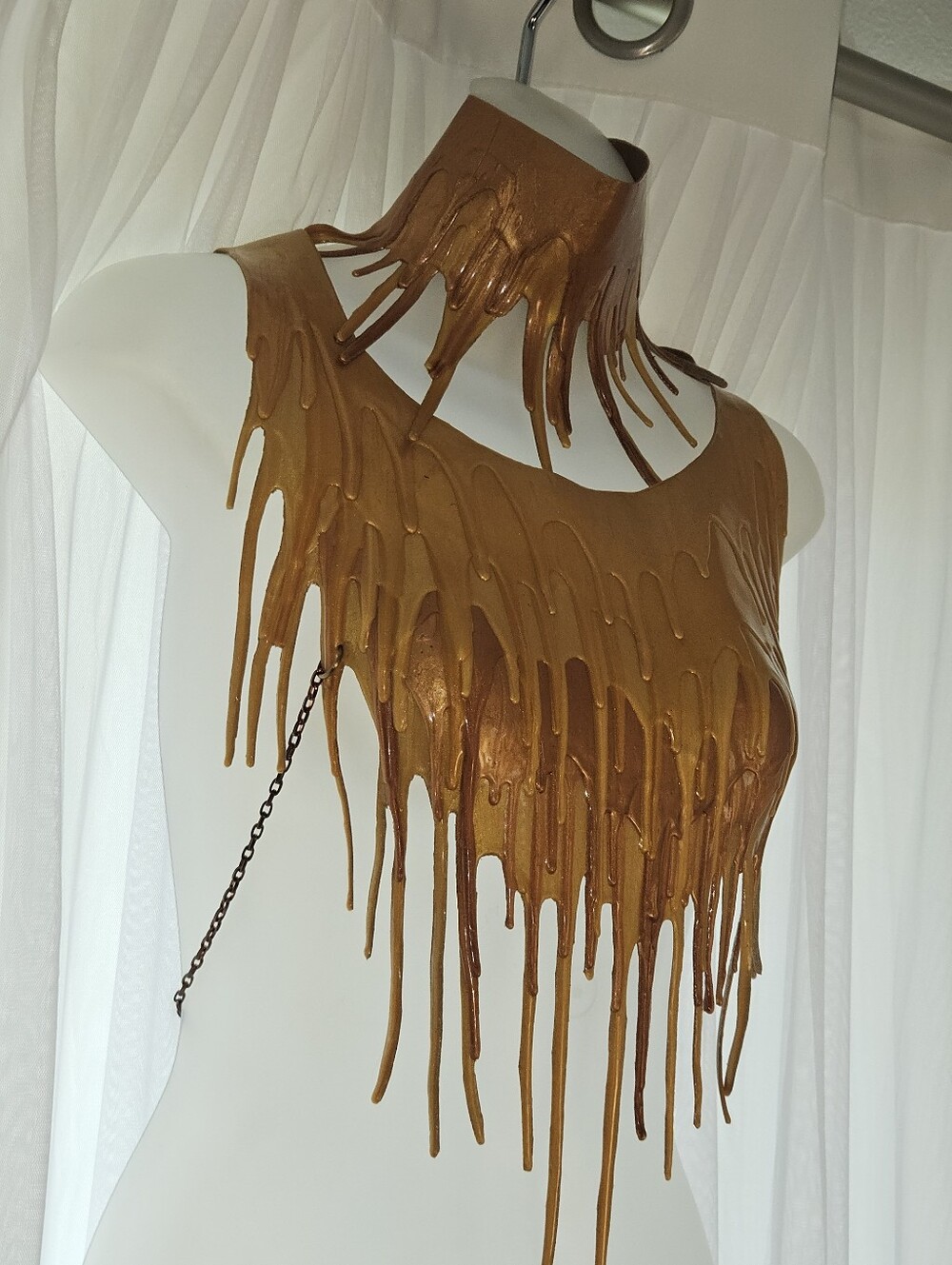 Silicone Gold Paint Drip Halter And Choker Set - Picture 2 of 16